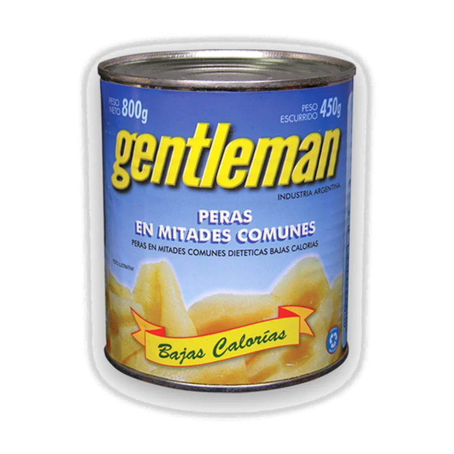 Peras en Mitades Bajas Calorías – Gentleman — envase